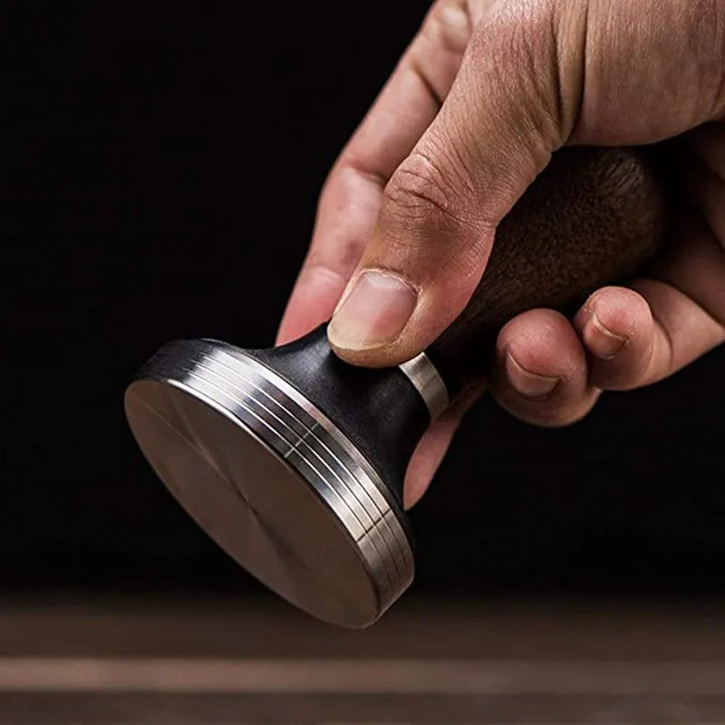 Tamper Manual de Acero Inoxidable y Madera de Nogal
