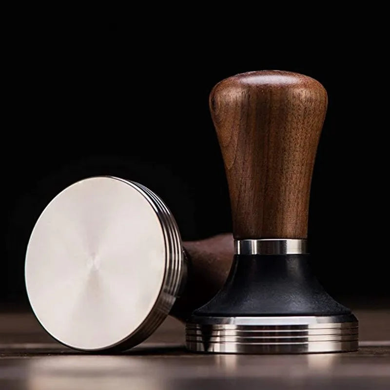 Tamper Manual de Acero Inoxidable y Madera de Nogal