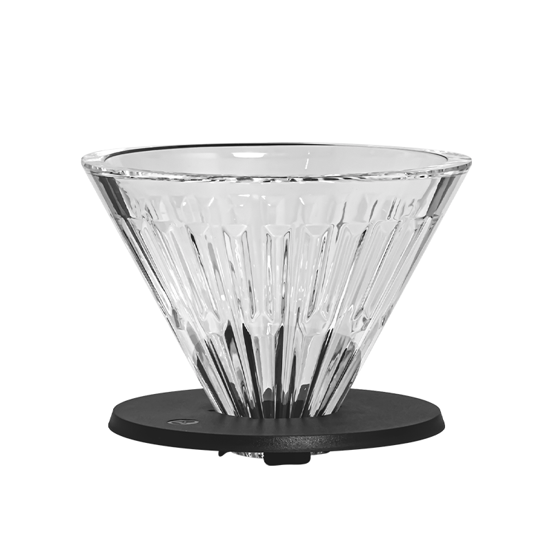 Dripper Crystal Eye 02 de vidrio con base negra